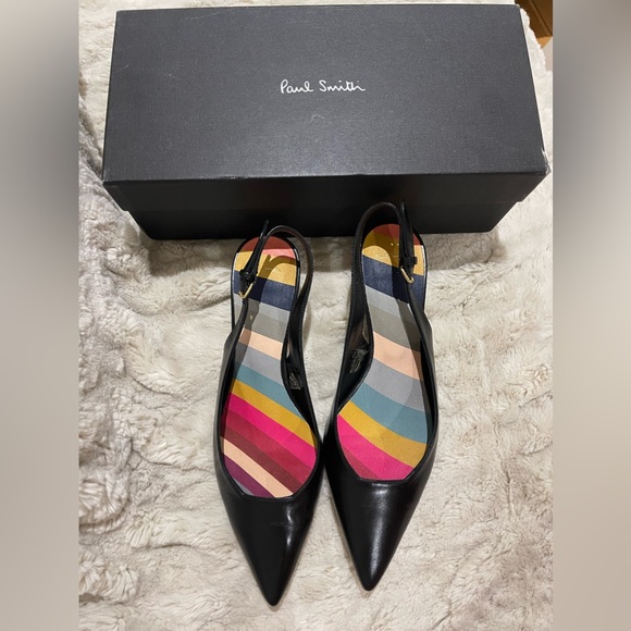 Paul Smith Shoes - Paul smith- black stripe heel- like new -used them only once